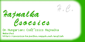 hajnalka csocsics business card